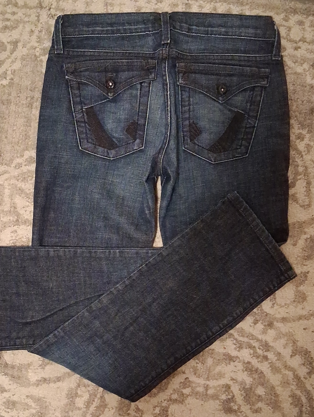 Dry Aged Denim Women's Dark Blue Straight-Leg Jeans - Picture 4 of 5